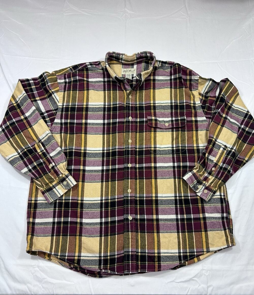 Eddie Bauer Men’s Button Up Flannel Long Sleeve Shirt Size XL Plaid